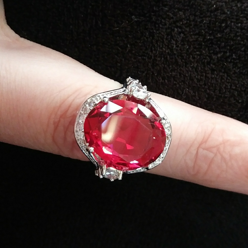 14k gold with garnet and sapphire gemstones